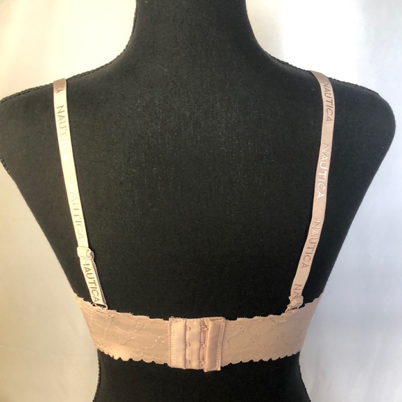 NAUTICA blush colored lace bra. Size Small. Soft padding with adjust straps. - Picture 5 of 7